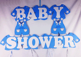 Giant Blue Overall Baby-Shower Banner - 1 piece