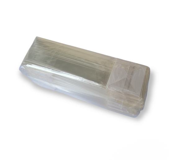 2" X 1.75" X 7" Clear Flat Bottom Cellophane Bags with Paper Insert (100 Pieces)