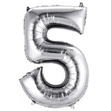 34" Giant Foil Number Balloon Silver