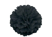  16'' Puff Tissue Paper Balls - BLACK 1 Piece
