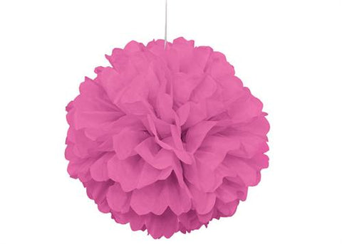 16'' Puff Tissue Paper Balls - Hot Pink 1 Piece