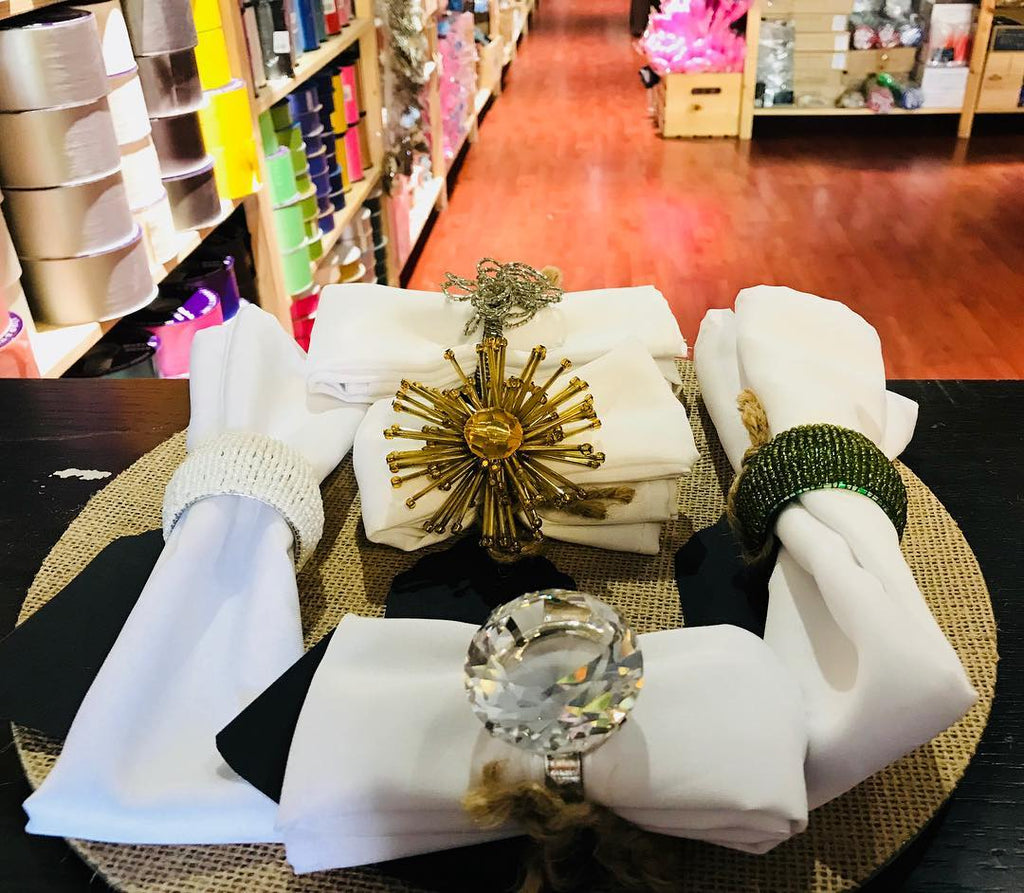 Crystal Diamond Ring Napkin Holder (12 Pieces) 26.99