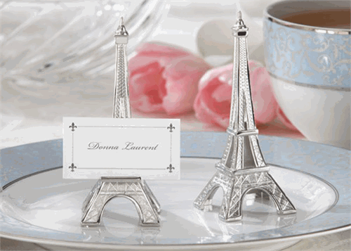 3'' Silver Finish Eiffel Tower - 12 pcs