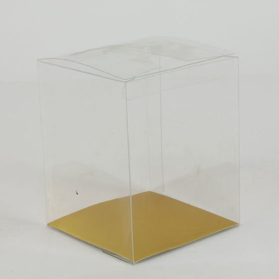 Clear PVC Plastic Favor Box with Card Bottom 3x3x3.75 Inch (12 pieces)