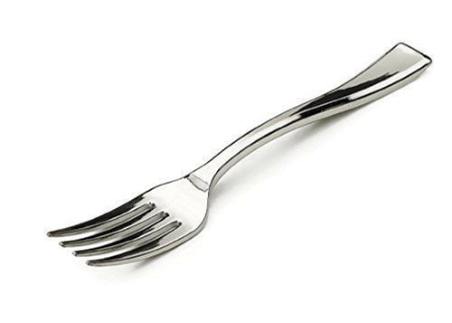 4" Silver Plastic Mini Tasted Fork (36 Pieces)