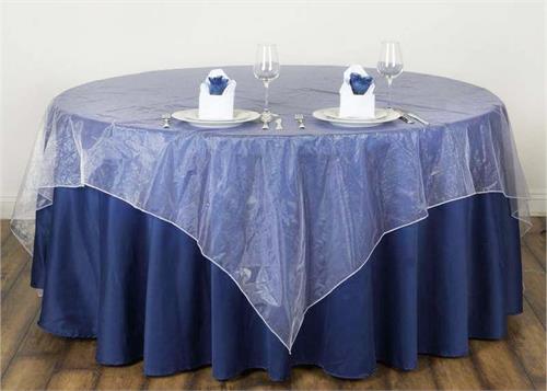 White Organza Table Overlay 80 X 80 Square(1 Piece)