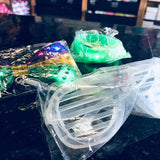 LED Rock Star Slotted Shades Glasses - Multicolor (12 Pieces)