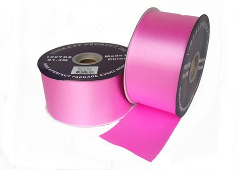 #40 Hot Pink Flora Satin Ribbon 2.75" X 100 yards(1 Roll)