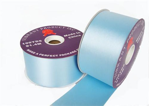 #40 Pastel Blue Flora Satin Ribbon 2.75" X 100 yards(1 Roll)