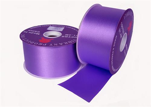 Purple Wired Fabric Florist Ribbon, 1-1/2x50 Yards