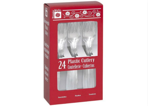 Clear Plastic Forks (24 pieces)