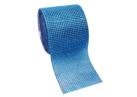 4.5" x 10 yards Rhinestone-Look Diamond Wrap Ribbon Turquoise (1 roll)