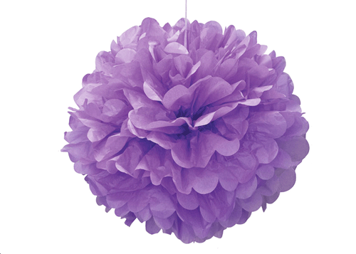 16'' Puff Tissue Paper Balls - Purple 1 Piece