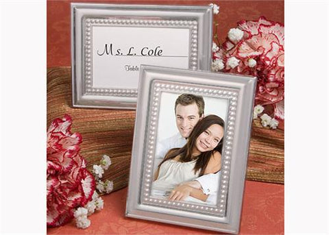 Beaded Design Metal Place Card or Photo Frame Sliver (12 Pieces)