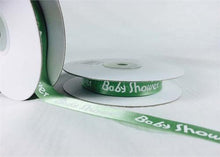  5/8" Green Satin Baby Shower Ribbon (25 Yards)