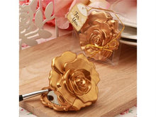  Ornate matte gold rose design compact mirror (12 pieces)