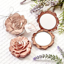  Rose Design Compact Mirror Rose Gold (12 pieces)