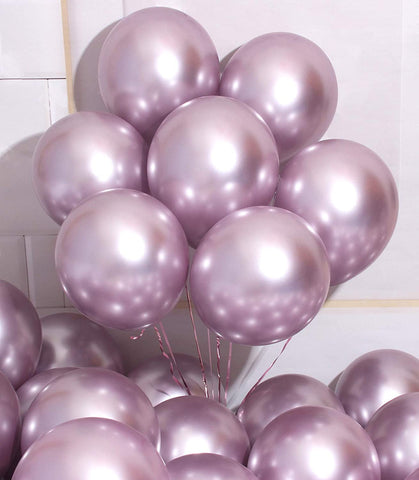 12 Inch Chrome Latex Balloons Lavender (50 Balloons)