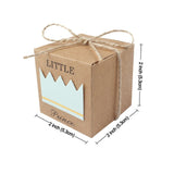 2" Cube Paper Favor Box with Blue Crown-50 Pieces