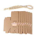 2" Cube Paper Favor Box with Pink Crown-50 Pieces