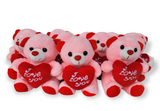 12 PCS 6" Pink Teddy Bear with "I Love You" Heart