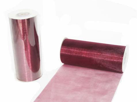 6 x 25 Yards Wide Organza Ribbon Burgundy 