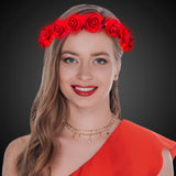 LED Light Up Rose Bud Halo Headband Costume Accessory Red