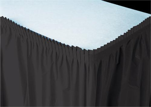 Black Plastic Table Skirt (1 Piece)