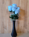 7 Heads Light Blue Artificial Closed Rose Bush (12 Bushes)