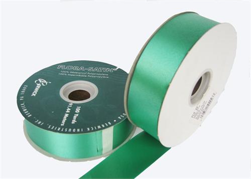 #9 Emerald Flora Satin Ribbon 1- 7/16" X 100 Yards (1 Roll)