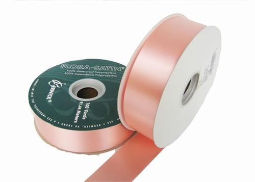 #9 Peach Flora Satin Ribbon 1- 7/16" X 100 Yards (1 Roll)