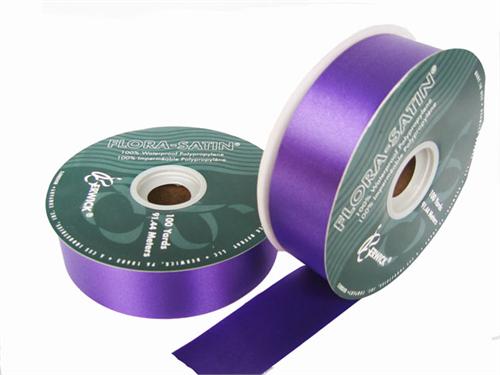 #9 Purple Flora Satin Ribbon 1- 7/16" X 100 Yards (1 Roll)