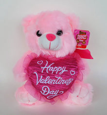  9" Valentine Bear with Happy Valentine's Day Heart Pink (1 Piece)