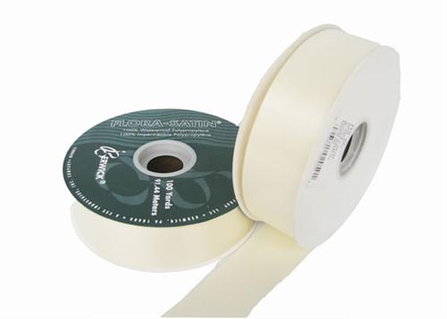 #9 Ivory Flora Satin Ribbon 1- 7/16" X 100 Yards(1 Roll)