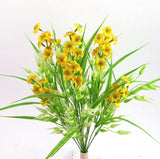 Artificial Phlox & Oats Mix Silk Flower Bush Yellow