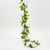 Artificial Hydrangea Flower Garland 6 Feet White(12 Garlands)
