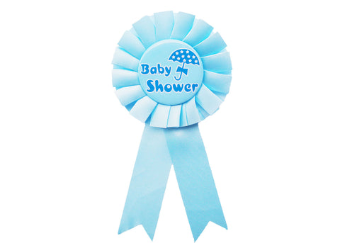 Baby Shower Boy Blue Rosette Badge Pin Corsage Set of 12