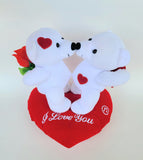 6 PCS 11" Bears Kissing on Heart Valentines Plush with Music