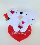 11" Bears Kissing on Heart Valentines Plush with Music
