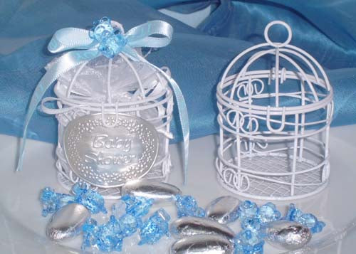 Small Wire Bird Cage Favor White, Gold, or Silver (10 Pieces)| Colors| White