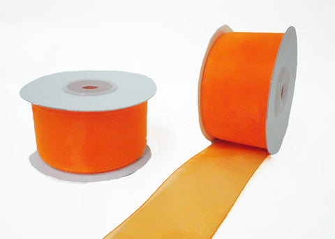 1-1/2" Sheer Organza Ribbon Orange 25 Yards