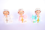 Praying Baby Angel with a Gold Cross and Feather Wings Blue (12 Pieces)