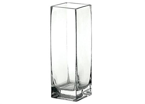 Crystal Square Vase 4" x 4" x 18"