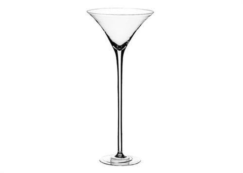 Crystal Martini Glass Vase 20"