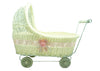 11 1/2'' Wicker Baby Girl Carriage - Baby Shower Centerpiece 1 Piece