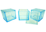 Plastic Clear Blue Baby Cubes Favor Box (12 pieces)