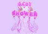 Giant pink Stork Baby-Shower Foam Banner - 1 piece