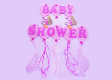  Giant pink Stork Baby-Shower Foam Banner - 1 piece
