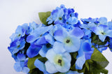 22 Inch X-Large Satin Artificial Hydrangea Silk Flower Bush 7 Heads Periwinkle Blue