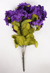 22 Inch X-Large Satin Artificial Hydrangea Silk Flower Bush 7 Heads Purple